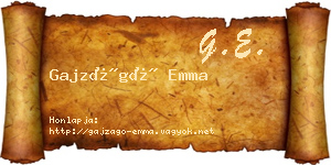 Gajzágó Emma névjegykártya