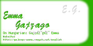 emma gajzago business card